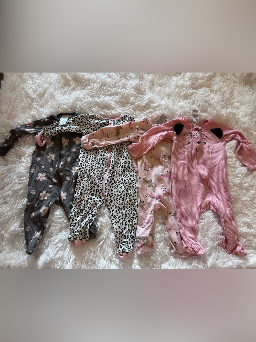 Gerber Baby Girls 4-Pack Sleep 'N Play Footie size 0-3